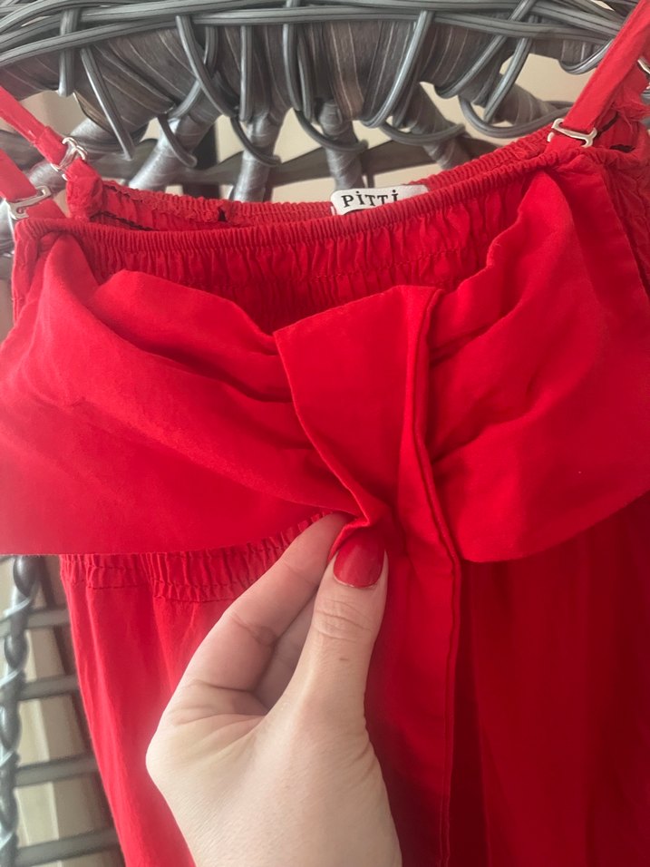 Kırmızı Kemerli Çıkabilir Askılı Tulum - Görsel 3