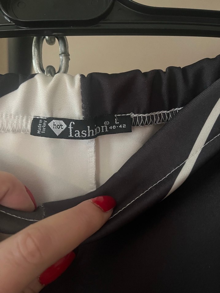 Zebra Desenli Siyah Kadın İspanyol Paça Pantolon - Görsel 5