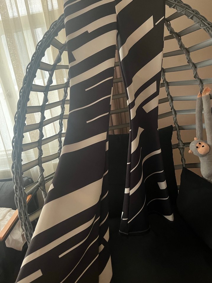 Zebra Desenli Siyah Kadın İspanyol Paça Pantolon - Görsel 4