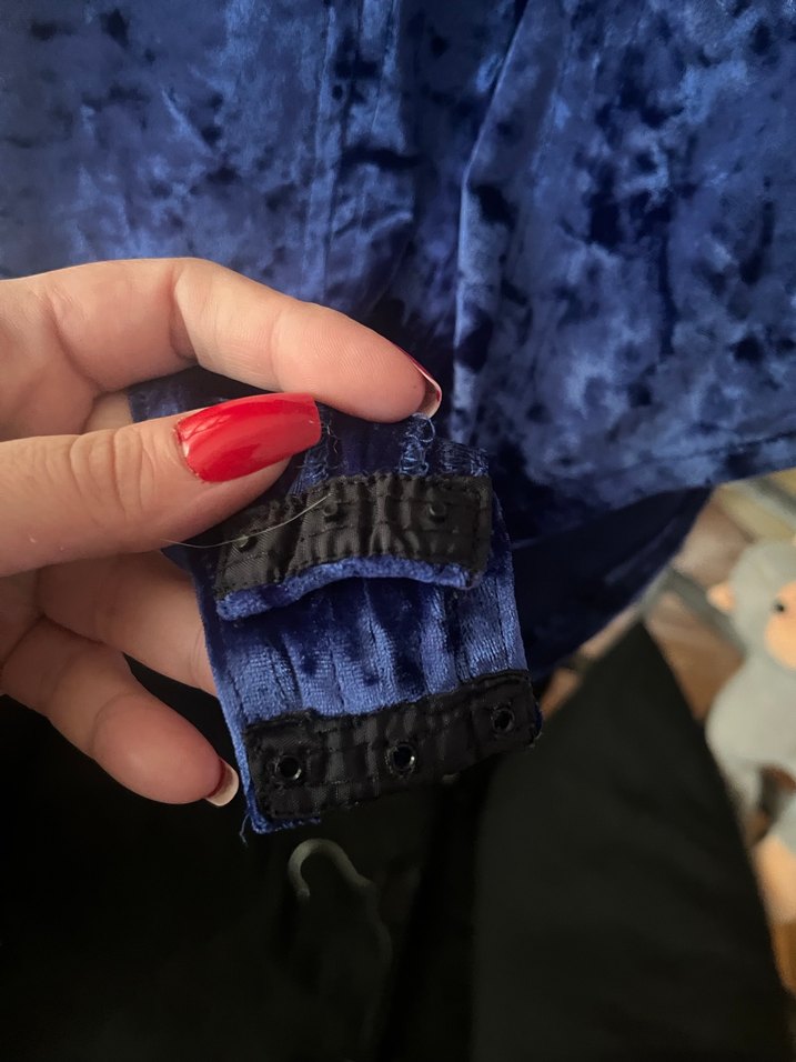 Saks Mavisi Bağlamalı Yüksek Yakalı Kadın Body - Görsel 3