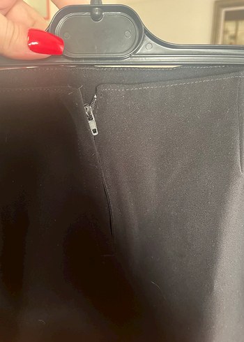 Siyah Mini Etek, Yırtmaçlı, Dar Kesim - Görsel 3