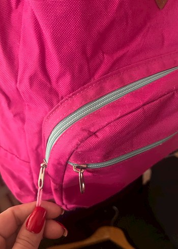 Pembe Fermuarlı Kadın Sırt Çantası - Görsel 2