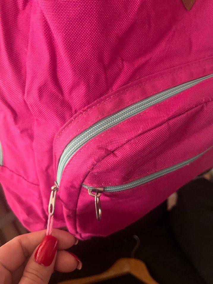 Pembe Fermuarlı Kadın Sırt Çantası - Görsel 2