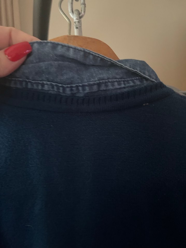 Taşlı Gömlek Yakalı Triko Kazak - Görsel 5