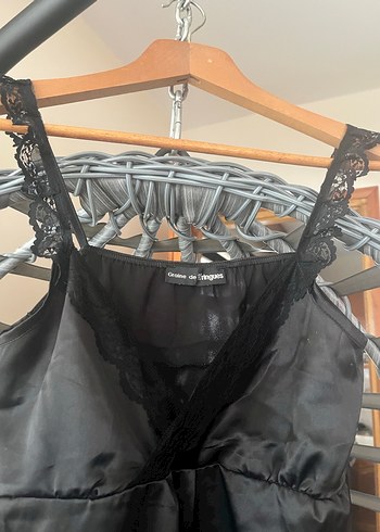 Siyah Saten Dantel Defaylı Bluz - Görsel 6