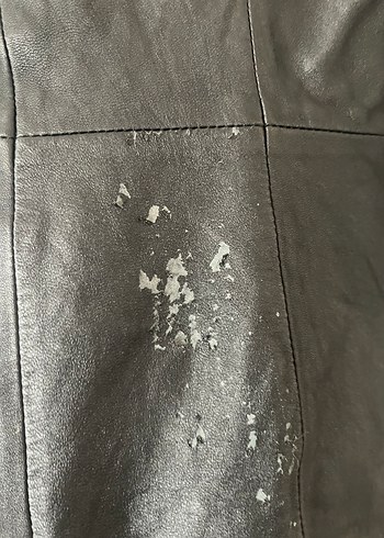 Düğmeli Siyah Deri Kadın Ceket - Görsel 6