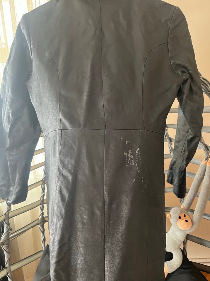 Düğmeli Siyah Deri Kadın Ceket - Görsel 2