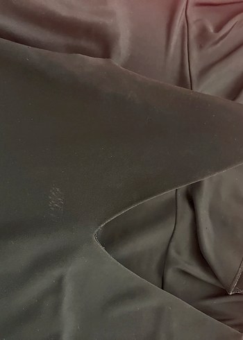 İnce Askılı Uzun Siyah Dökümlü Yırtmaçlı Elbise - Görsel 5