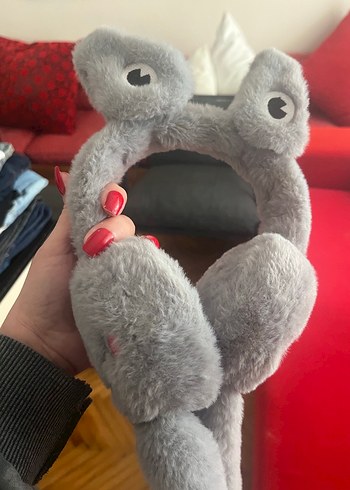 Kulakları Hareketli Gri Peluş Kurbağa Oyuncak - Görsel 2