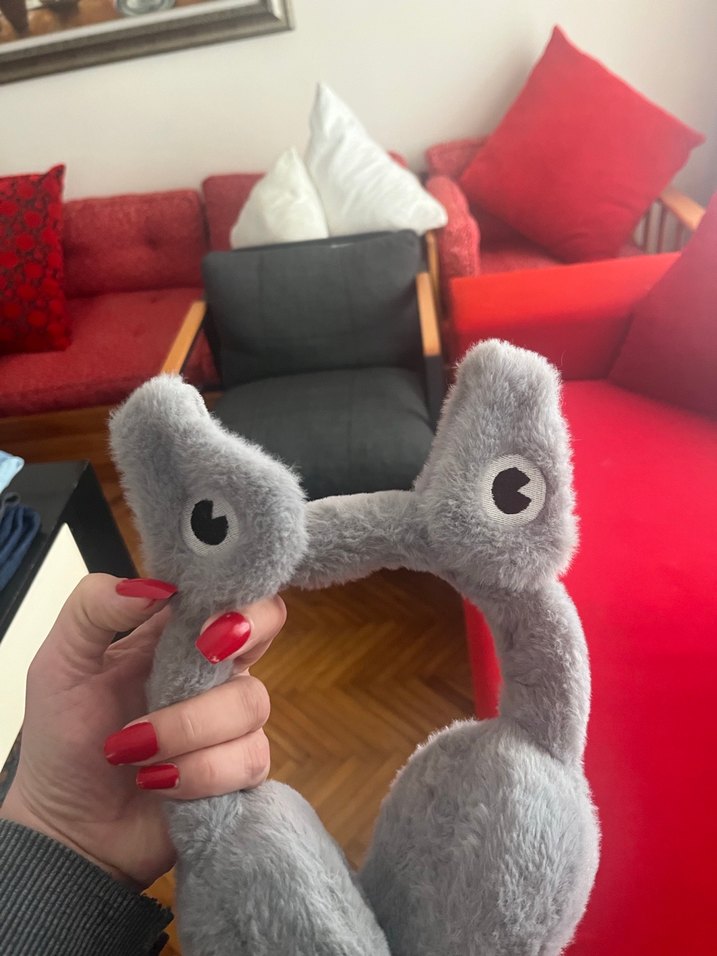 Kulakları Hareketli Gri Peluş Kurbağa Oyuncak - Görsel 5