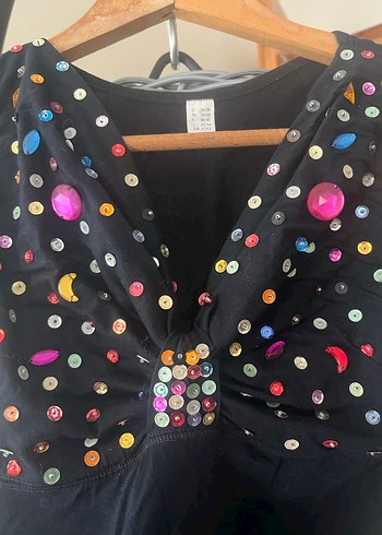 Renkli Taşlı Bluz - Görsel 2