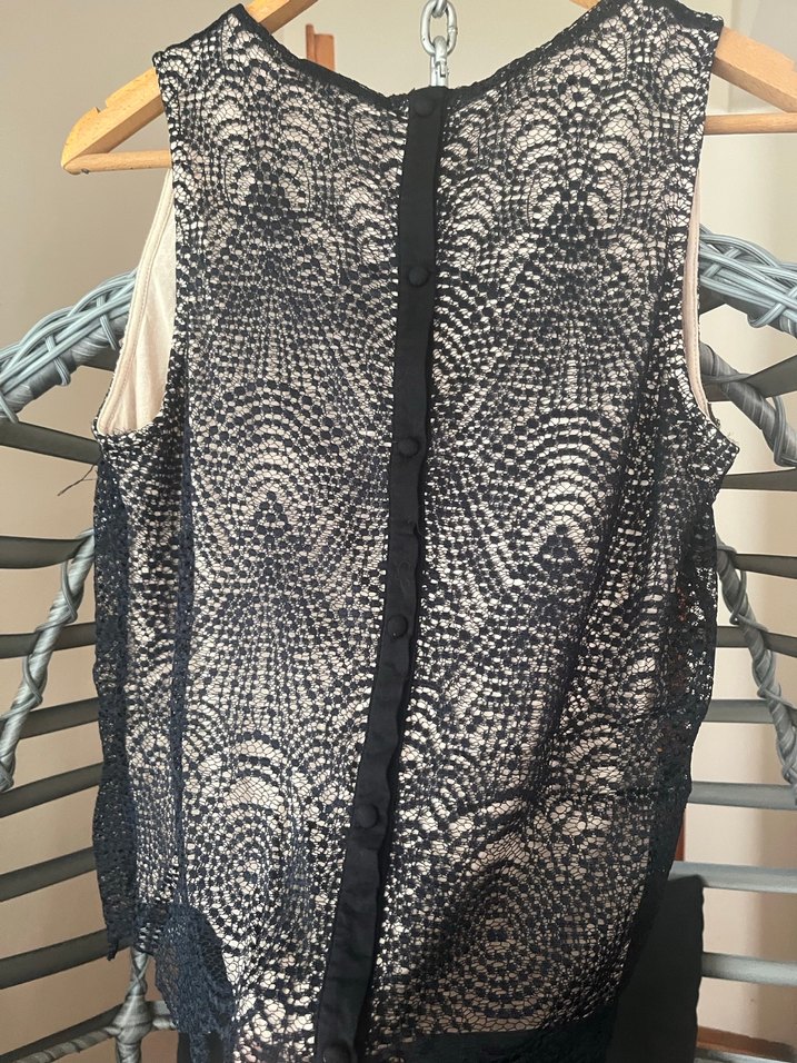 Dantel Detaylı Siyah Desenli Uzun Kadın Bluz - Görsel 2