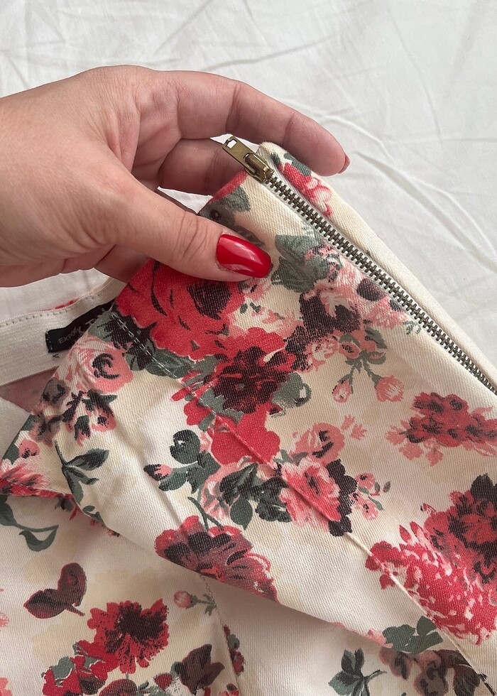 Çiçek desenli yazlık strech pantolon - Görsel 3