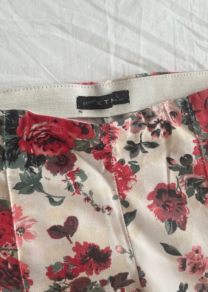 Çiçek desenli yazlık strech pantolon - Görsel 2