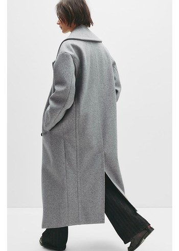 Etiketli Pull&bear kaşe kaban - Görsel 3