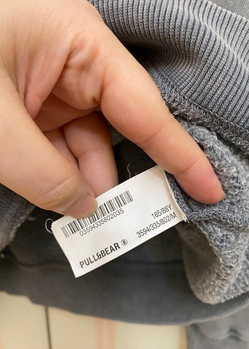 m Beden gri Renk Etiketli Pull&bear Sweatshirt