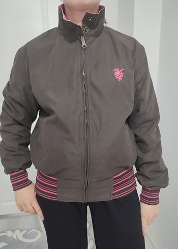 Gri Fermuarlı Kadın Ceket Yüksek Yaka cift taraf - Görsel 3