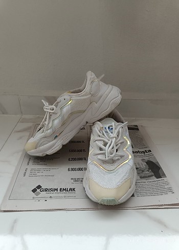 Beyaz Bağcıklı Kadın Spor Ayakkabı - Görsel 4