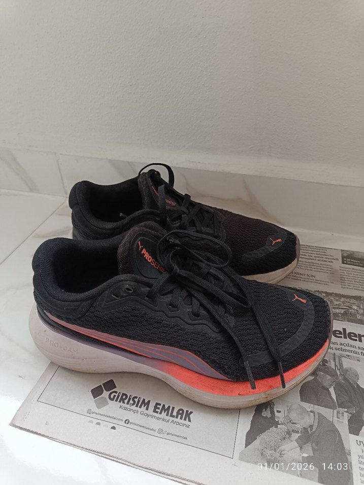 Siyah Kadın Spor Ayakkabı Velcro Detaylı - Görsel 4