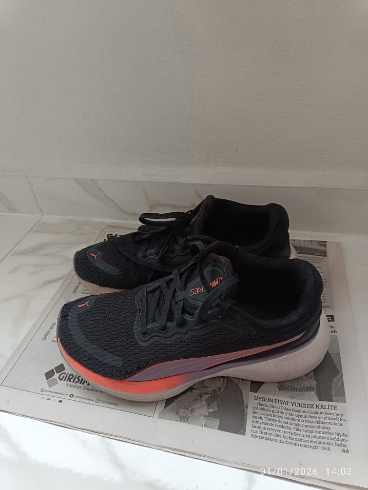 Siyah Kadın Spor Ayakkabı Velcro Detaylı - Görsel 5