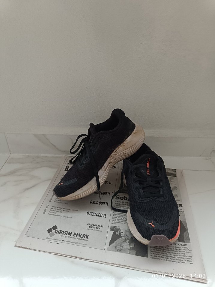 Siyah Kadın Spor Ayakkabı Velcro Detaylı - Görsel 3