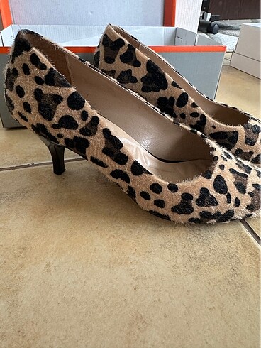 39 Beden kahverengi Renk Leopar Stiletto