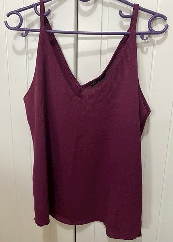 Bordo V Yakalı Salaş Kadın Atlet - Görsel 3