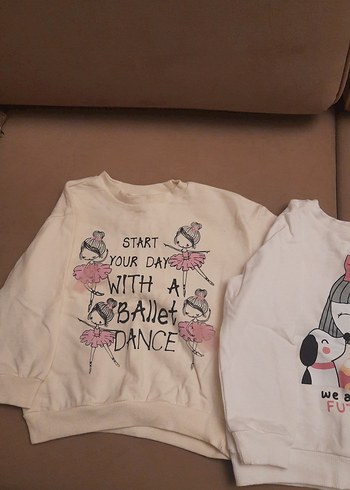 Beyaz Kız Sweatshirtleri, Baskılı, Uzun Kollu - Görsel 2