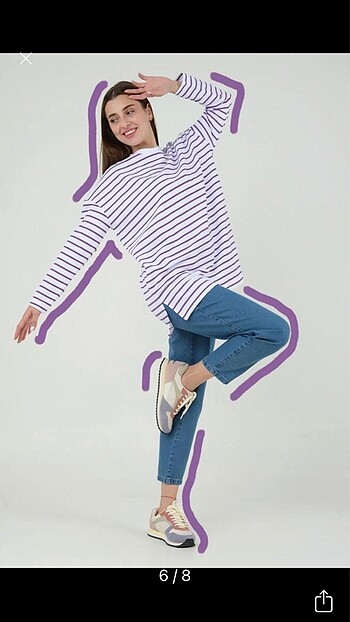 Çizgili sweatshirt