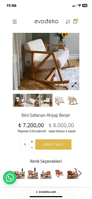 sallanan ahşap berjer