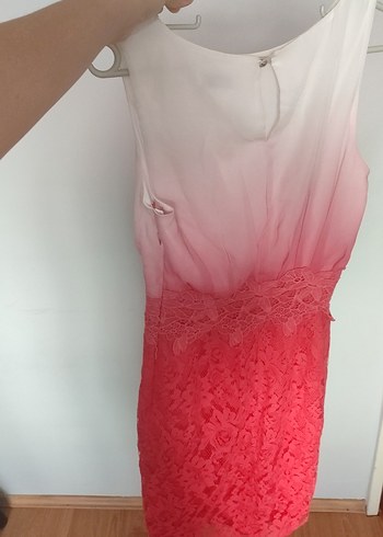 Diğer Dantel Detaylı Pembe Midi Elbise