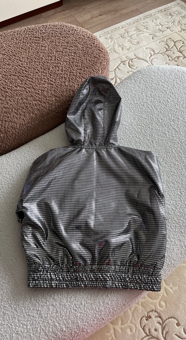 Gri Kapüşonlu Fermuarlı kız giyeceği - Görsel 3