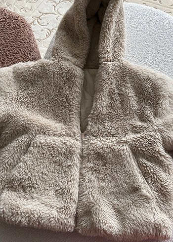 Kapüşonlu Siyah kız montu - Görsel 4