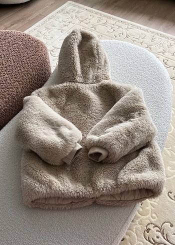 Kapüşonlu Siyah kız montu - Görsel 6