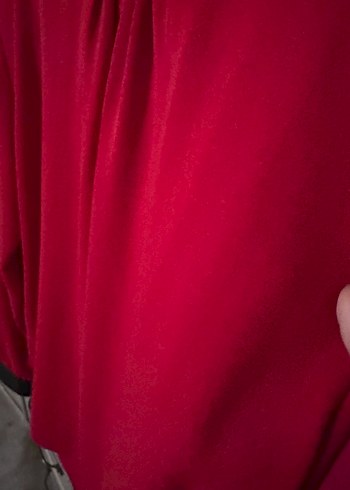 Kırmızı Uzun Kollu Kadın Bluz - Görsel 5