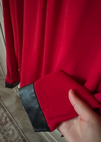 Kırmızı Uzun Kollu Kadın Bluz - Görsel 3