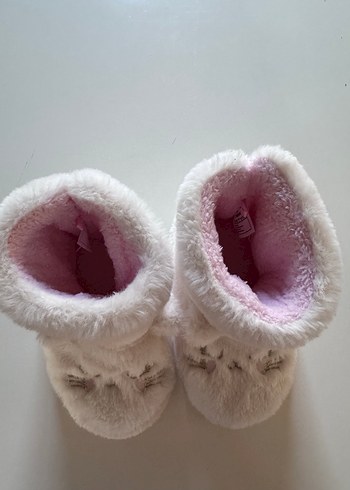 Beyaz Kız Çocuk Kürklü Sıcak Panduf - Görsel 3