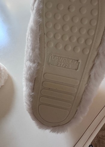 Beyaz Kız Çocuk Kürklü Sıcak Panduf - Görsel 4