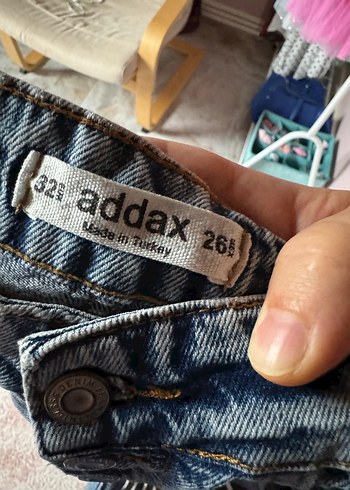 Düğmeli Gri Mavi Kadın Denim Jean - Görsel 3