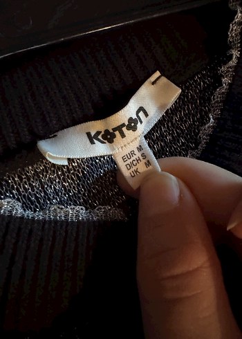 Siyah Çizgili Örgü Kadın Kazak - Görsel 3