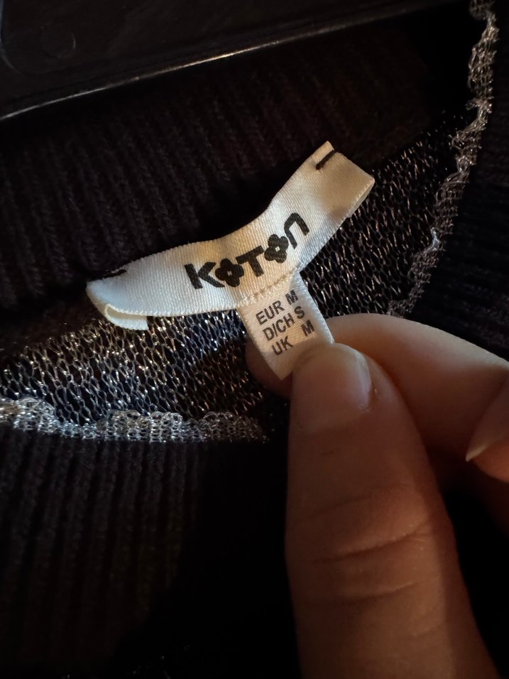 Siyah Çizgili Örgü Kadın Kazak - Görsel 3