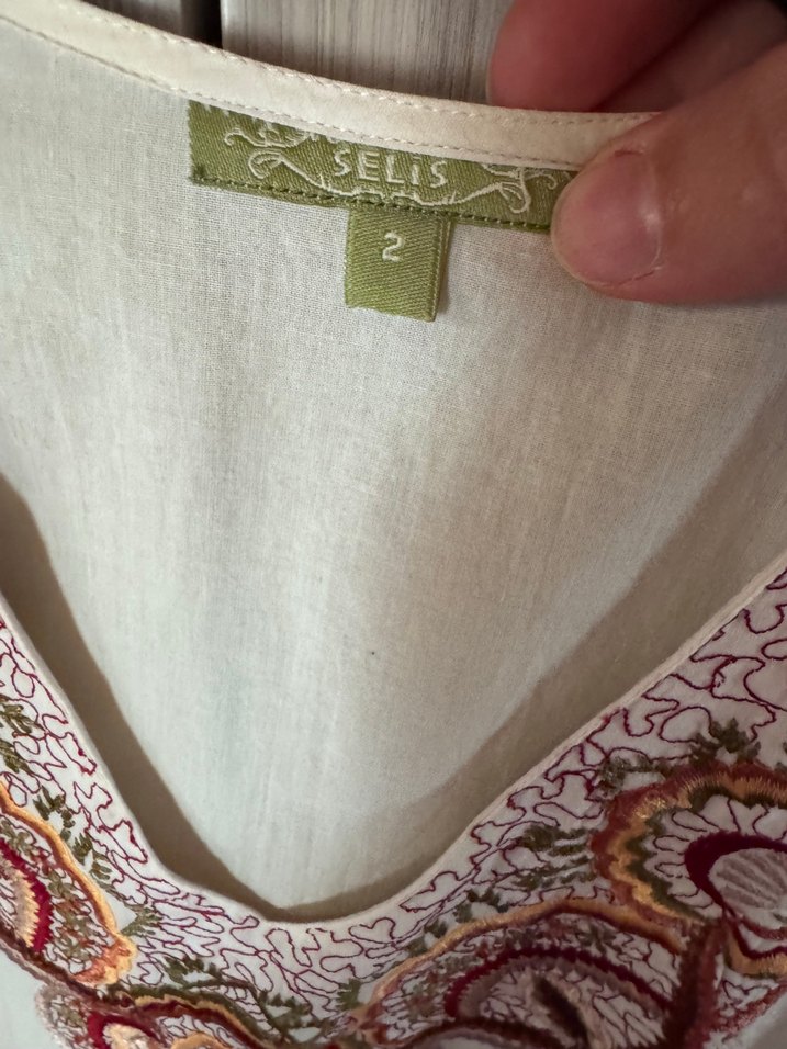 Nakışlı V Yakalı Bohem Kadın Bluz - Görsel 3