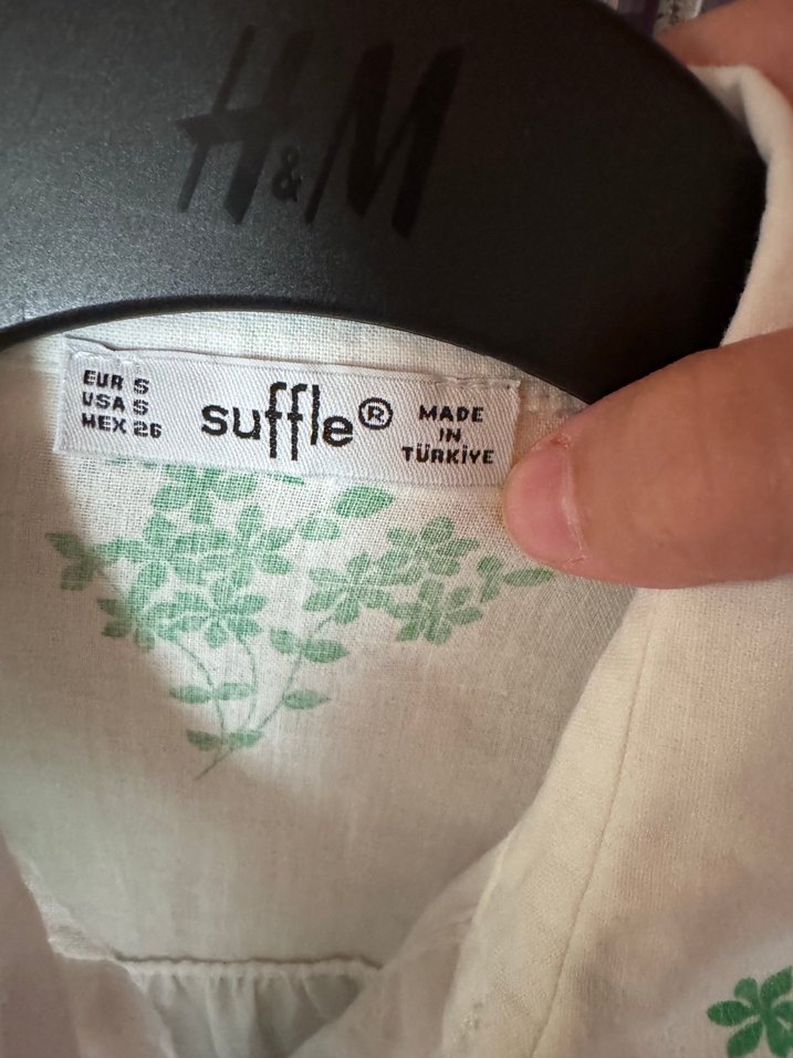 Yeşil Nakışlı Keten Gömlek - Görsel 4