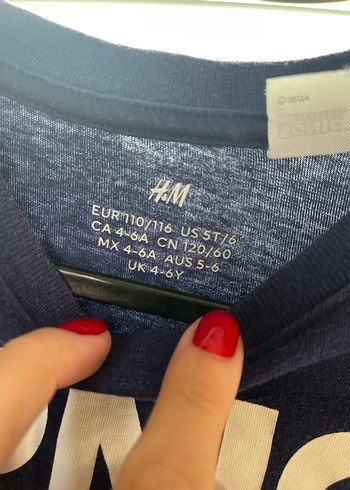H&M Mavi Sonic The Hedgehog Erkek Çocuk Tişörtü