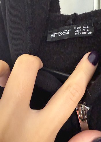Diğer Siyah Fermuarlı Midi Kadın Sweatshirt