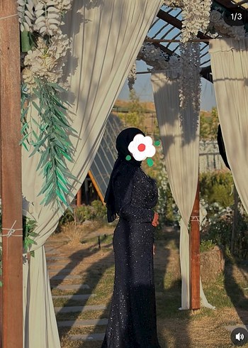 Uzun lacivert abiye - Görsel 3