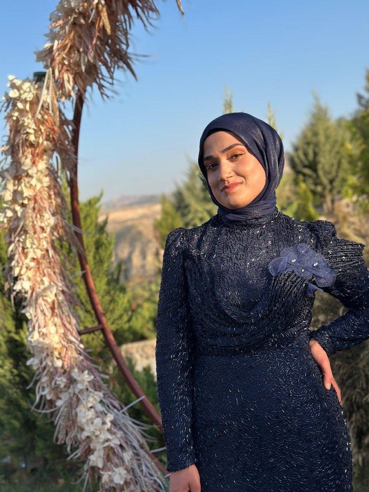 Uzun lacivert abiye - Görsel 2