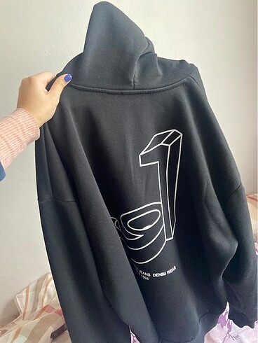 xxl Beden siyah Renk mavi sweat