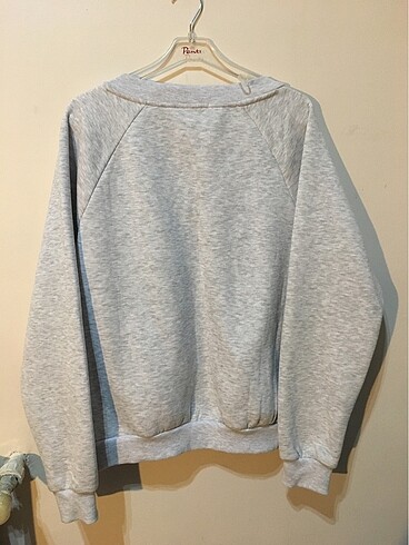 Diğer Gri V yaka sweatshirt