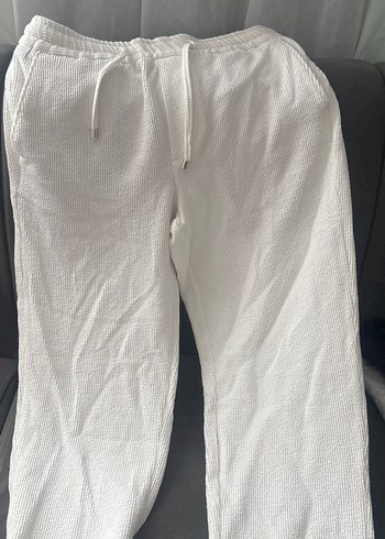 Zara Beyaz unisex Keten Rahat Pantolon